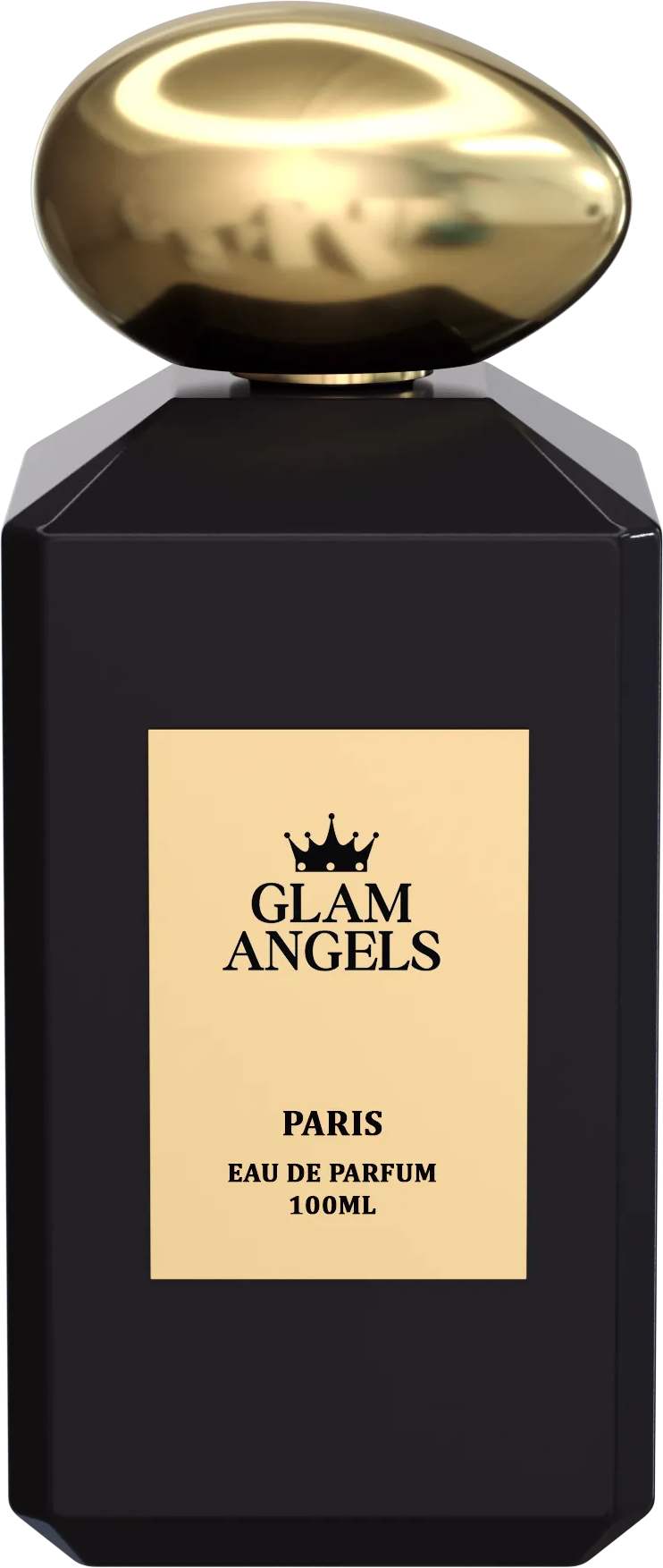 Μαύρο άρωμα Glam Angels με χρυσό καπάκι, συσκευασία 100ml